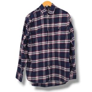Mens Jachs Flannel‎ Shirt Long Sleeve Button Up Plaid Blue Red White Casual